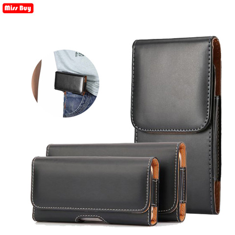 Universal Casual Leather Phone Pouch For Huawei P40 Lite P40 Pro P30 Pro P20 Lite P10 P9 P8 Cover Waist Holster Bag Belt Case ► Photo 1/6