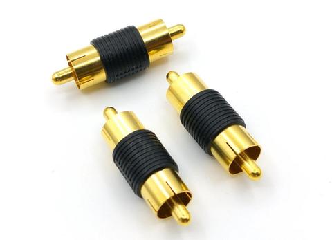 5pcs GOLD RCA Phono Coupler RCA Male to RCA Male Audio Video Connector ► Photo 1/5