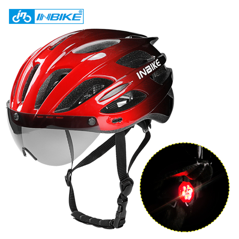 INBIKE Light Bicycle Helmet Safe Hat For Men Women Specialized MTB Road Bike Helmet with Taillight Sport Riding Cycling Helmet ► Photo 1/6