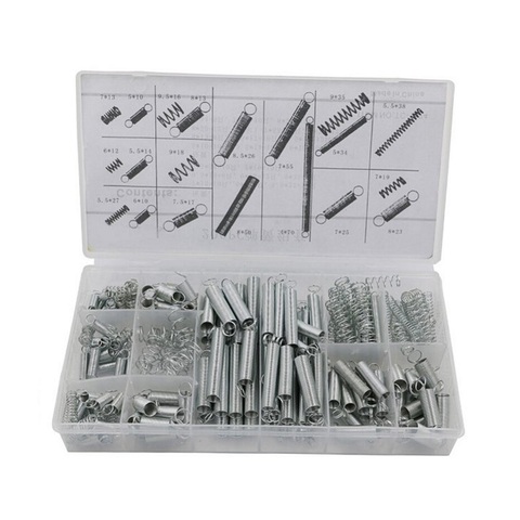 200pcs With Storage Box Accessories Extension And Compression Coil Portable Hardware Tool Spring Set Metal Steel Assorted ► Photo 1/6