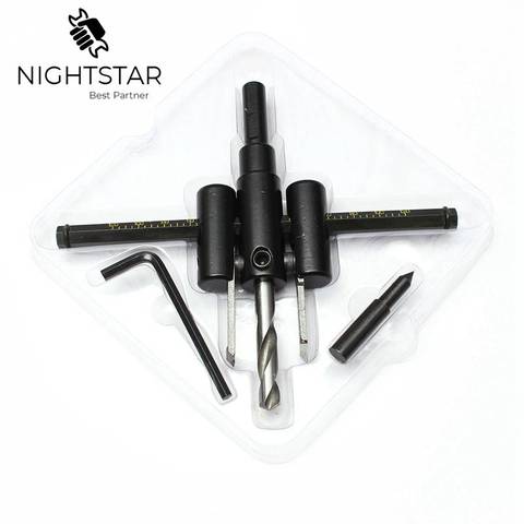 Binoax Adjustable Metal Wood Circle Hole Saw Drill Bit Cutter Kit DIY Tool 30mm-120mm Black Alloy blade 30mm-120mm Alloy blade ► Photo 1/3