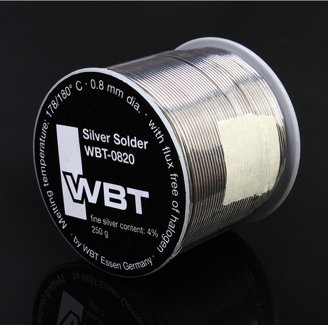 10 feet WBT-0820 0.8mm 4%Ag silver Solder Germany WBT 0820 Silver Solder Wire ► Photo 1/2