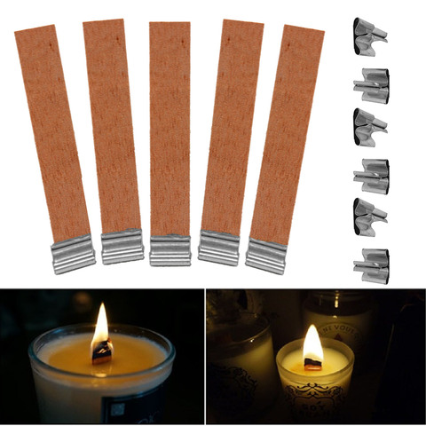 50 PCS 12.5 x 75mm Wood Candle Wicks Supplies Wick for Candle velas with  Sustainer Tab DIY Making Mecha De Vela Pavio De Vela - Price history &  Review, AliExpress Seller - Gosear