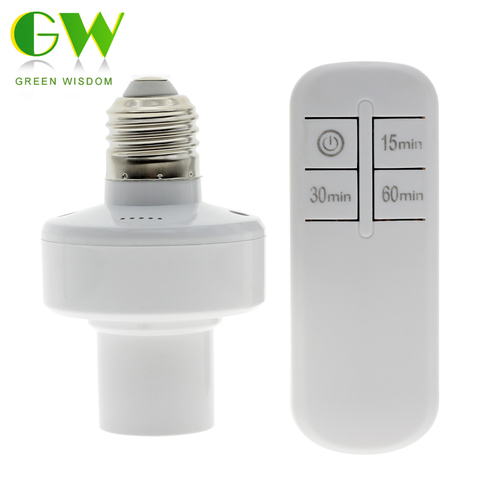 220V Wireless Lamp Holder E27 Socket with Remote Control E27 Screw Light Base Dimmable Timer Switch for LED Bulb Smart Home ► Photo 1/6