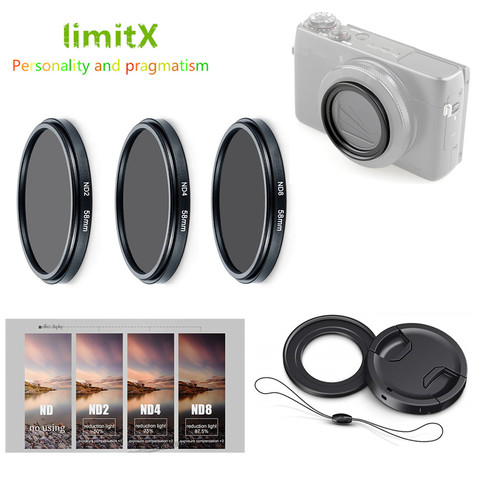 ND2 ND4 ND8 Neutral Density ND Filter & Adapter Ring lens cap keeper for Canon G7X Mark II III Ricoh GR II III Camera ► Photo 1/6