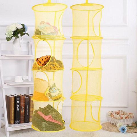 4 Shelf Multi-function Folding Hanging Storage Mesh Bag Toy Organizer Toys Bags Bathroom Kitchen Closet Storage Tools Organizer ► Photo 1/6