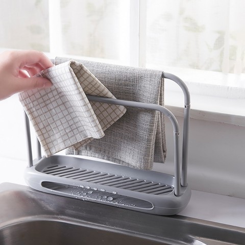 Kitchen Sponge & Cloth Holder Stainless Steel Drain Rack For Sink,  Dishcloth & Rag Storage On Countertop