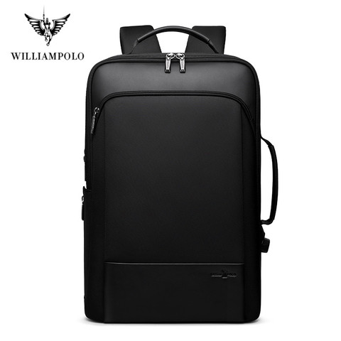 WILLIAMPOLO Men Backpack Expandable Weekend Travel Backpack Men Water Repellent Laptop Backpack Computer Back Pack Male Bagpack ► Photo 1/6