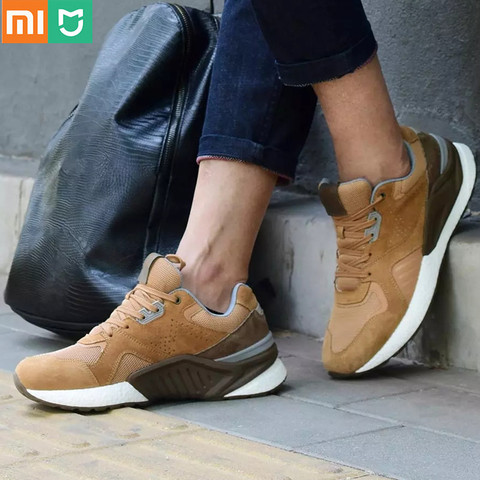 Hot Original Xiaomi Mijia Retro Shoes Men's Running Shoes Outdoor Sports Genuine Leather Sneaker Suede Mesh Breathable Design ► Photo 1/6