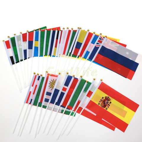 36pcs 2022 EURO Cup Participating Countries Hand Flags With Poles Small bandeir Team banderas for Football Club Soccer Fans ► Photo 1/6