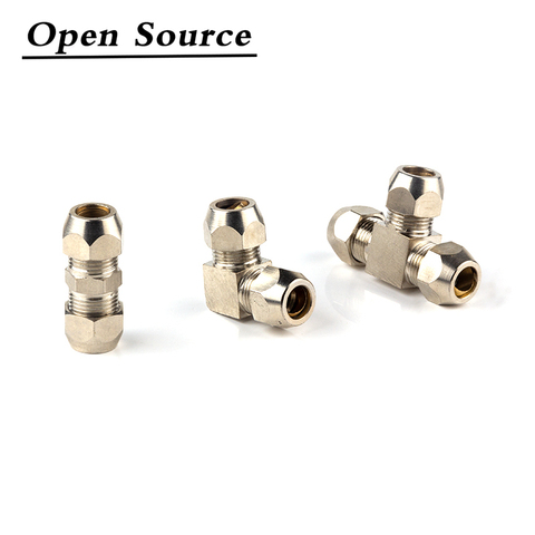 4 6 8 10 12 14 16mm OD Tube Brass Ferrule Tube Compression Fitting Connector Oil Water Gas Adapter L-type T-shaped ► Photo 1/6
