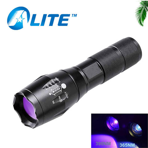 TMWT E17UV 365nM 395nM Ultraviolet Torch Light Powerful LED Zoomable Blacklight UV Flashlight For Pet Urine Testing ► Photo 1/6