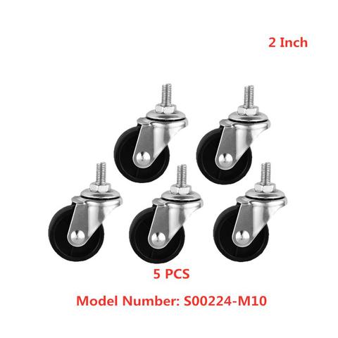 5 Pcs/Lot Casters 2 Inch Light Black Pp Movable Screw Caster 10 Cm Tooth Electrical Furniture Universal Wheel ► Photo 1/5