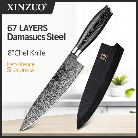 XINZUO 8.5 inches Chef Knife 67 Layers Japanese VG 10 Damascus