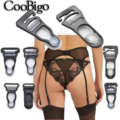 6pcs/lot Plastic Black Corset Leg Garter Belt Clip Hooks Suspender Ends Hosiery Stocking Grips suspender clips ► Photo 1/6