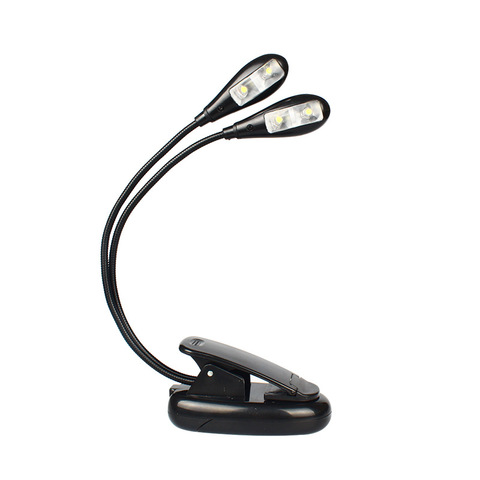 Super Adjustable Double Pole Book Lamp Goosenecks Clip on LED Lamp for Music Stand and Book Reading Light Book Led Light ► Photo 1/6