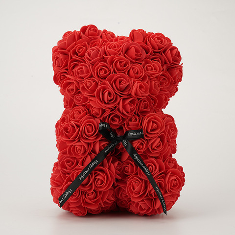 Valentines Day Gift 25Cm Red Rose Teddy Bear Soap Foam Artificial Flower Bea ► Photo 1/6