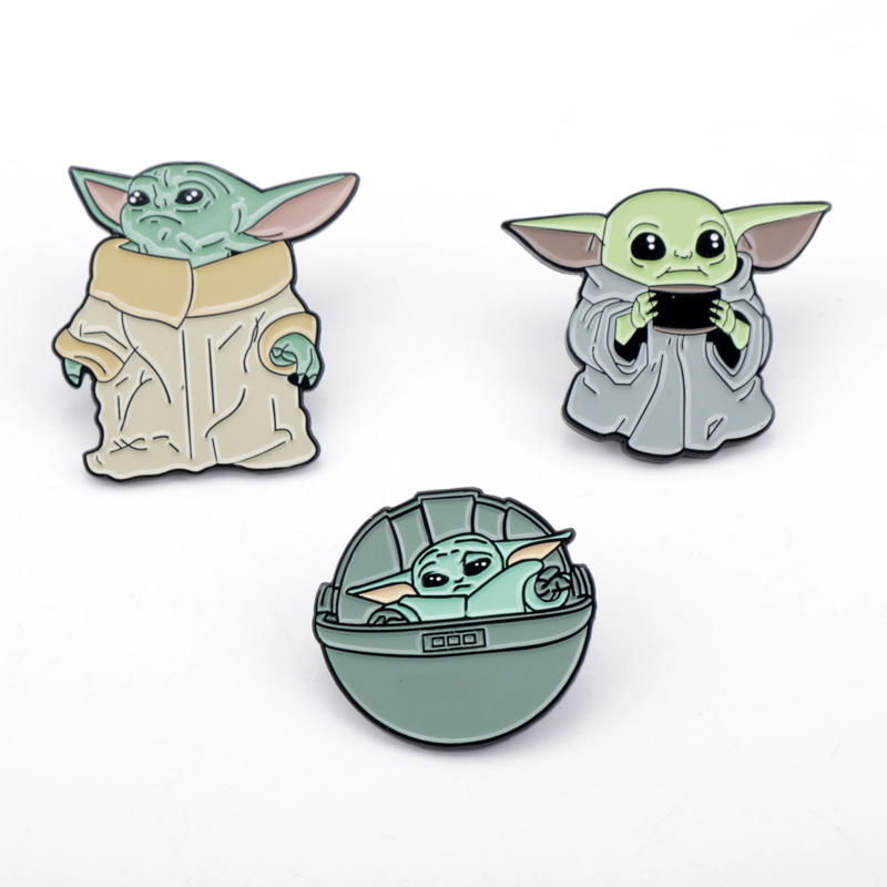 Star Wars The Mandalorian Cartoon Brooch Enamel Button Badge Denim lapel pins