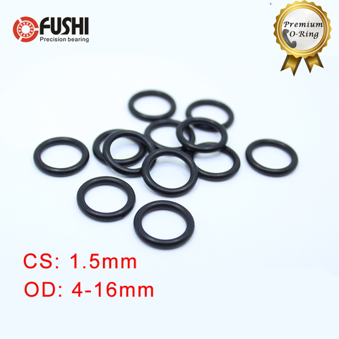 CS 1.5mm NBR Rubber O RING OD 4/5/6/7/7.5/8/9/10/11/12/13/14/15*1.5 mm 100PCS O-Ring Nitrile Gasket seal Thickness 1.5mm ORing ► Photo 1/3