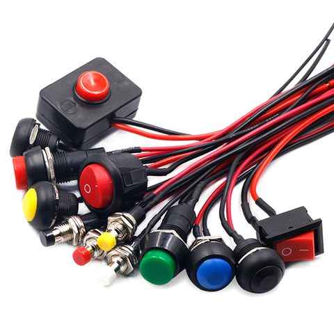 Push button switch waterproof small car circuit wire speaker electrical mini boat shape round line ► Photo 1/6