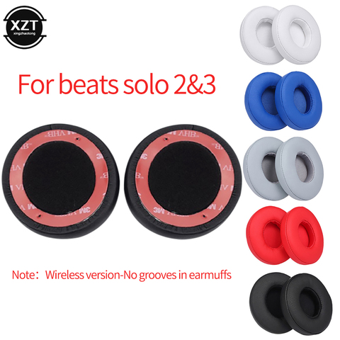 Replacement Ear pads Cushion For Solo 2 3 Wireless/wired Earpads Earbuds For Beats Solo 2 3 bluetooth Headset Case Soft Cover 2p ► Photo 1/6
