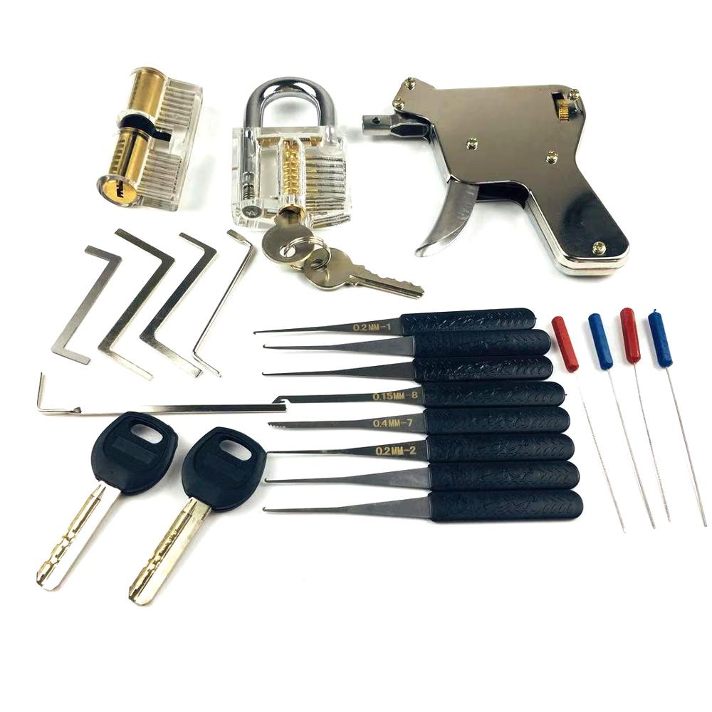 Lock Pick Set Locksmith Tools Practice Hand Tool Broken Key Remove Auto Extractor Set Manual Supplies Hardware