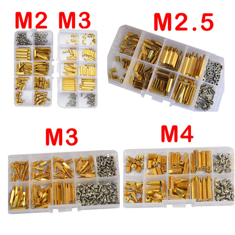 M2 M3 Male Female Brass Standoff Hexagonal Threaded Pillar Spacer Bolt Mounts Screw Nut PCB Motherboard Assortment Kit 240Pcs ► Photo 1/6