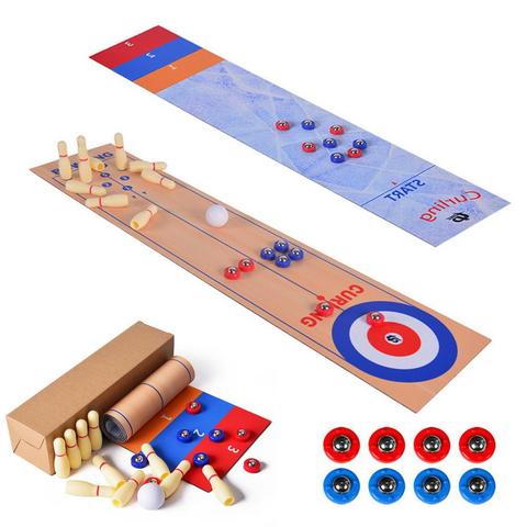 3 In 1 Table Top Games Shuffleboard Bowling Curling Games Toys For Children Christmas Friends Family Party Sports Game Toys ► Photo 1/6