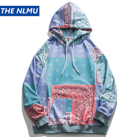 Bandana Patchwork Hoodies Sweatshirts Streetwear 2022 Autumn Mens Hip Hop Casual Hooded Pullover Hoodie Harajuku Tops WY086 ► Photo 1/6