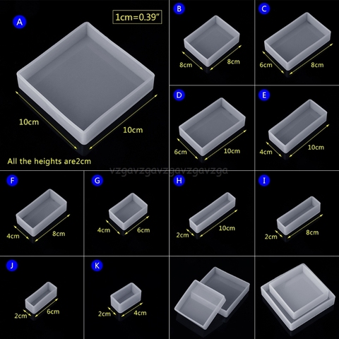 Silicone Mold DIY Square Rectangle Exopy Resin Mirror Crafts Jewelry Decoration N20 19 Dropship ► Photo 1/6