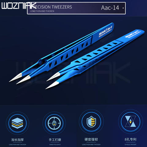 MECHANIC AAC-14 hollow heat-dissipating tweezers, lengthened thickened high hardness tweezers for  mobile phone repair tweezer ► Photo 1/6