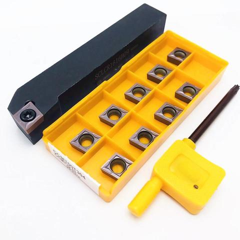 SCLCR1212H09 SCLCR1616H09 SCLCR2022K09 SCLCR2525M09 CNC Lathe Tool Holder +10pcs CCMT09T304 CCMT09T308 Carbide Inserts lathe set ► Photo 1/6