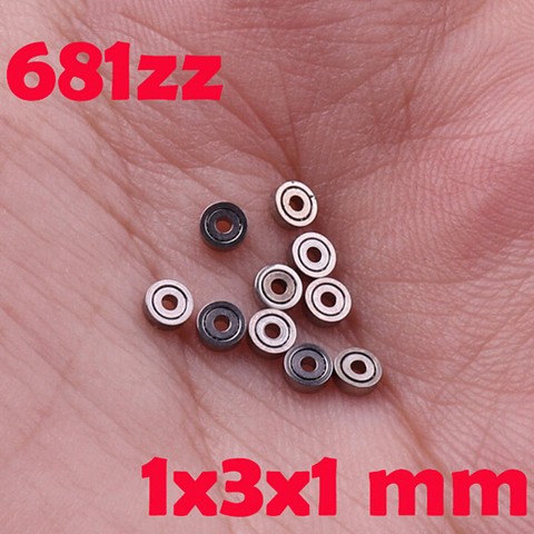 Hot sale 10pcs 681ZZ Miniature Mini Ball Bearings Metal Open Micro Bearing 1x3x1mm ► Photo 1/6