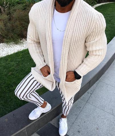 Thick Men's Wool Cardigan Autumn Winter Fashion Long Sweaters Knitted Cotton Casual Male Jackets With Pocket ► Photo 1/4