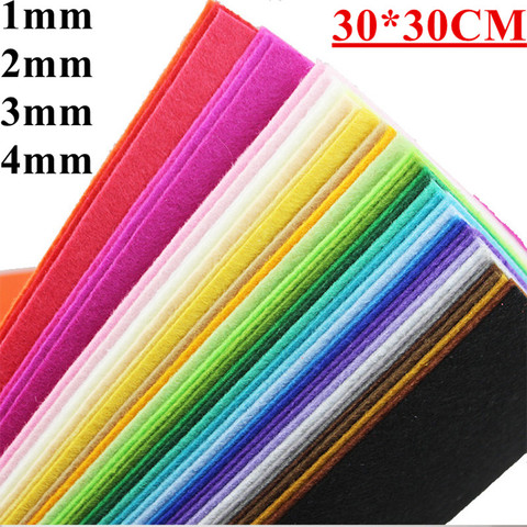 4pcs 1/2/3/4MM 30*30CM Colorful Cloth Felt Fabric For DIY Sewing Toys Needlework Bundle Handmade Polyester Materials Home Decor ► Photo 1/6