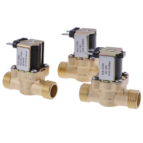 Hot sale 1pc G1/2'' Brass Electric Solenoid Valve DC 12V 24V AC 220V For Solar Water Heater ► Photo 1/6