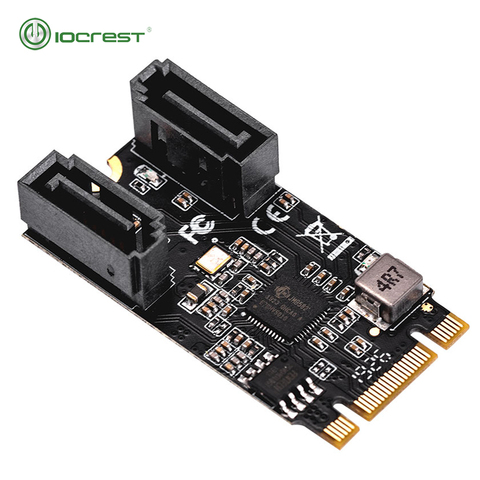 IOCREST 2 Port SATA III 6gb/s M.2 22x42 M Key and B Key Controller Adapter Card SATA 6G Internal ► Photo 1/6