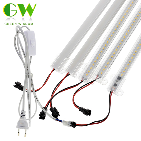 SMD2835 LED Tube AC220V 8W High Brightness Hard Rigid LED Strip Bar Lights 50cm 72LEDs Energy Saving LED Fluorescent Tubes Set ► Photo 1/6