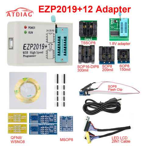 Newest Version EZP2022 High-speed USB SPI Programmer ezp 2022  with 12 Support24 25 93 EEPROM 25 Flash BIOS Chip+7 Socket ► Photo 1/6