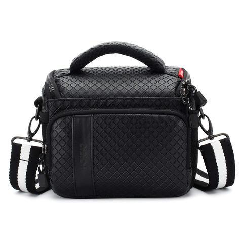 MCHENG Waterproof PU Leather Camera Bag for Canon Nikon Sony Panasonic Olympus Fujifilm Digital Cameras, Black ► Photo 1/6