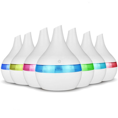 300ml Electric Ultrasonic Air Humidifier USB Aroma Diffuser Essential Oil Aromatherapy Wood Cool Mist Maker LED Light For Home ► Photo 1/6