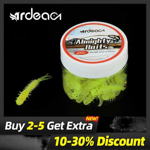 Ardea Soft Lures 30/60pcs worm Baits Fishing Lure 43mm 0.4g Shad Silicone Bait Tail Jigging Wobblers Bass Pike Fishing Tackle ► Photo 1/6