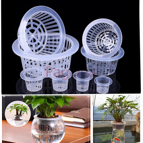 10pcs Large Size Nursery Planting Basket Plastic Mesh Hydroponic Cup Home Office Plant Grow Aeroponic Soilless Seedling Pot Deep ► Photo 1/4