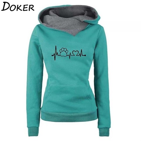 Autumn Winter Hoodies Women Pattern Embroidery Long Sleeve Plus Size Fashion Pullovers Sweatshirt Tops Vintage Warm Hooded ► Photo 1/6