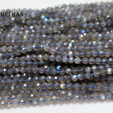 Meihan (5strands/set) Charms 3.5mm natural Labradorite faceted round loose beads for jewelry making design ► Photo 1/3