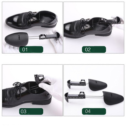 1 Pair Adjustable Shoe Stretcher Durable Solid Black Shoe Tree Unisex Plastic Boots Shoe Keeper Expander Extender Shoes Support ► Photo 1/6