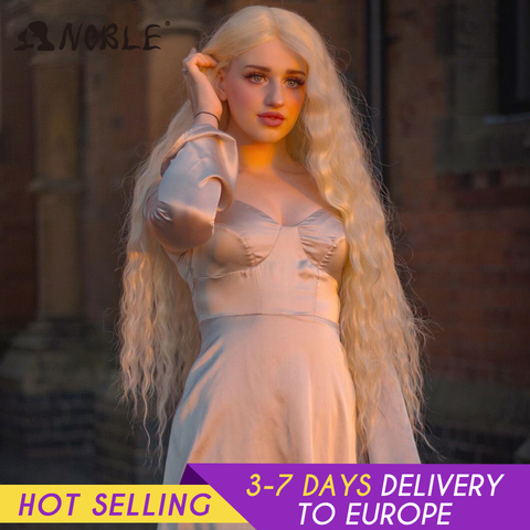 Noble Cosplay Synthetic Lace Front Wig Long Wig Cosplay Curly 42 Inch Ombre Blonde color Wig  Synthetic Lace Front Wig For Women ► Photo 1/6