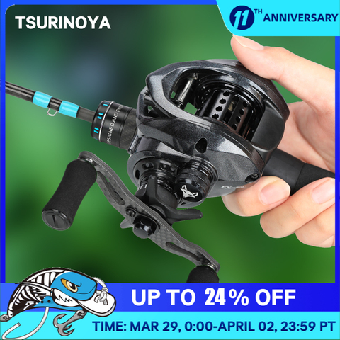 TSURINOYA Ultra-light 142g Carbon Baitcasting Fishing Reel SPIRIT FOX 50 Bait Finesse System 5.6:1 Trout Ajing Rock Casting Reel ► Photo 1/6