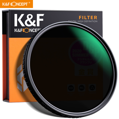 K&F Concept 55mm 58mm 62mm 67mm 77mm Fader ND Filter Neutral Density Variable Filter ND2 to ND32 for Camera Sony Lens NO