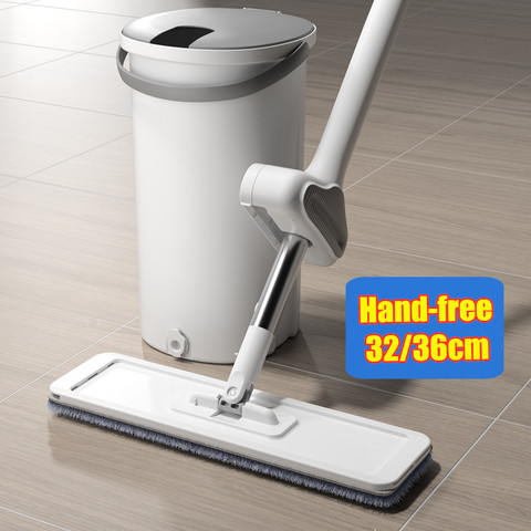 Squeeze Mop with Bucket Sliding Type Wash for Floor Self Cleaning Tools Household Home Help Lazy Kitchen Magic Lightning Offers ► Photo 1/6
